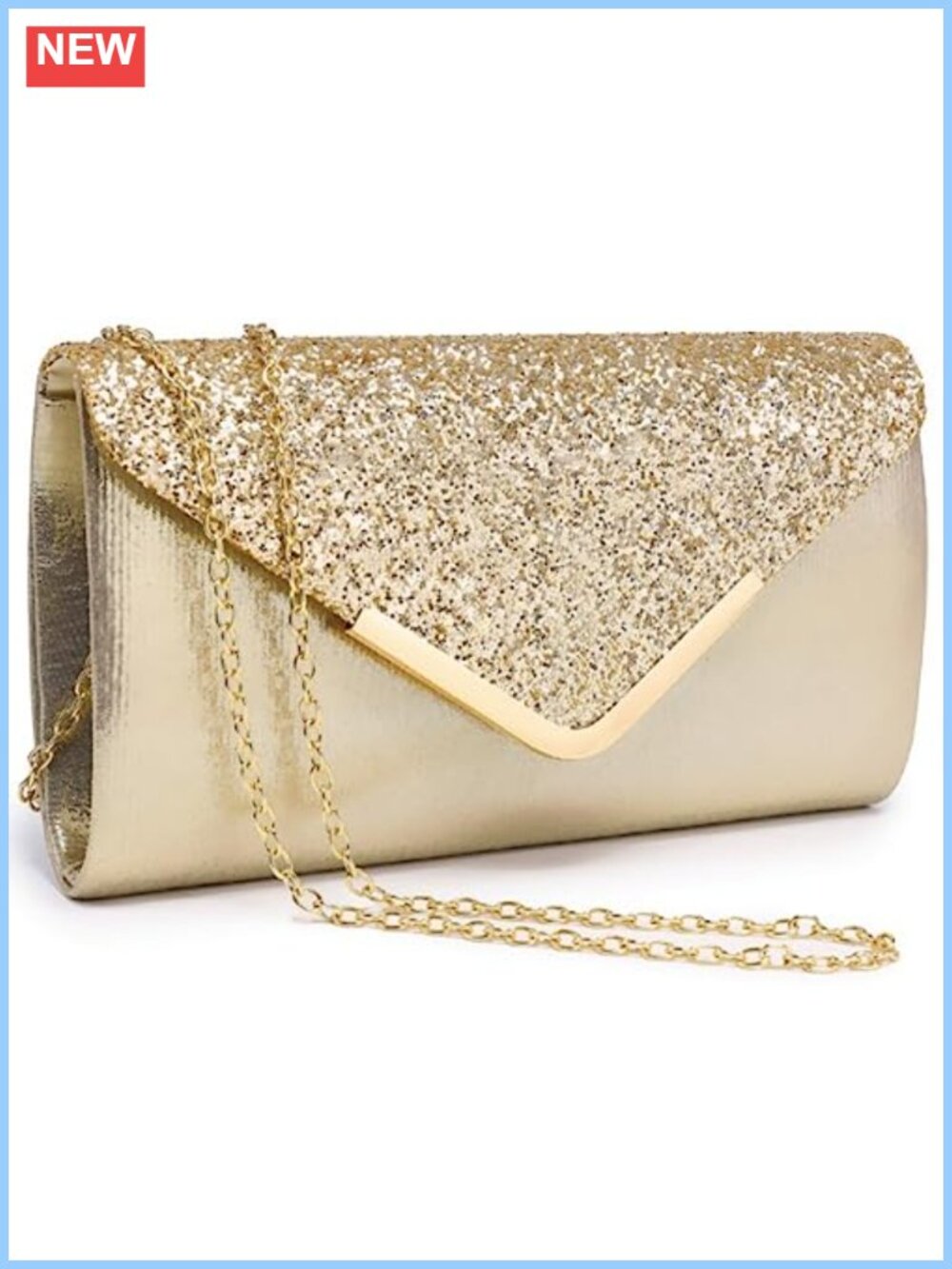 Glitter Envelope Clutch Evening Bag Formal Wedding Prom Purse